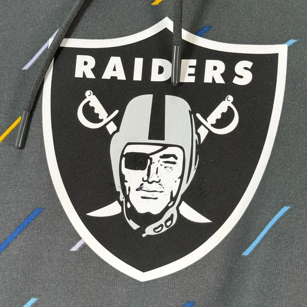 Las Vegas Raiders Crucial Catch Hoodie Sweatshirt Women Medium Gray Nike Dri Fit